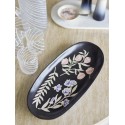 Assiette de presentation plat ovale ceramique decoree Bloomingville Amberly