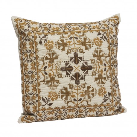 Housse de coussin coton decoratif brode Madam Stoltz