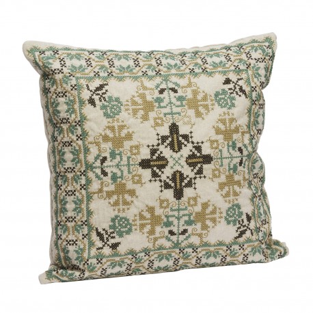 Housse de coussin broderie coton Madam Stoltz