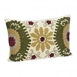Housse de coussin broderie artisanale coton Madam Stoltz