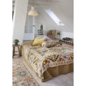 Traversin coussin brode coton floral Madam Stoltz