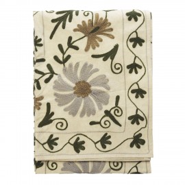 Jetee de lit broderie artisanale florale Madam Stoltz