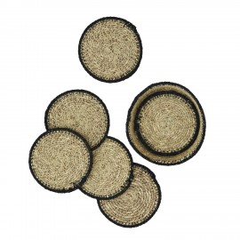 Dessous de verre herbier seagrass tresse Madam Stoltz set de 6