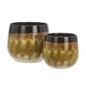Cache pot emaille couleur design retro vintage Madam Stoltz set de 2