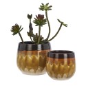 Cache pot emaille couleur design retro vintage Madam Stoltz set de 2