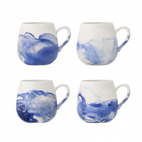 Mug gres emaille aquarelle Bloomingville Lyre set de 4