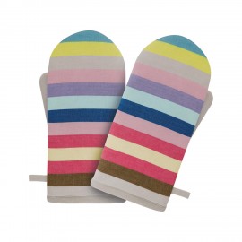 Gants de cuisine colore rayures Remember set de 2