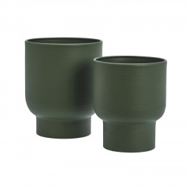 Cache pot metal design epure Madam Stoltz set de 2
