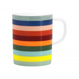 Mug porcelaine design rayures multicolore Remember Lorenzo
