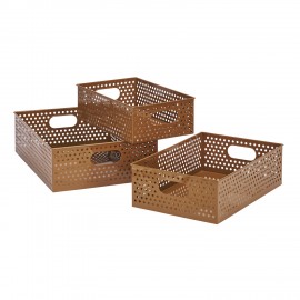 Boites de rangement metal perfore Madam Stoltz set de 3