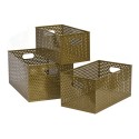 Boites de rangement design metal perfore couleur Madam Stoltz set de 3