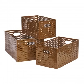 Boites rangement métal perforé Madam Stoltz set de 3