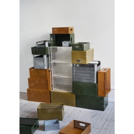Boites rangement metal perfore couleur design Madam Stoltz set de 3