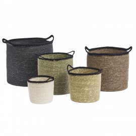 Paniers de rangement tresses herbier Madam Stoltz set de 5