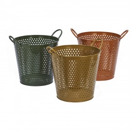 Panier rangement design metal perfore couleur Madam Stoltz set de 3