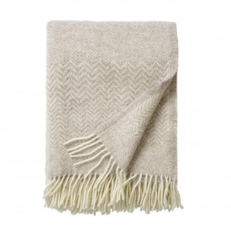 Plaid laine agneau bio motif Klippan Zigzag