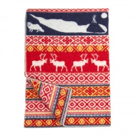 Couverture laine agneau bio motif nordique scandinave Klippan Sarek