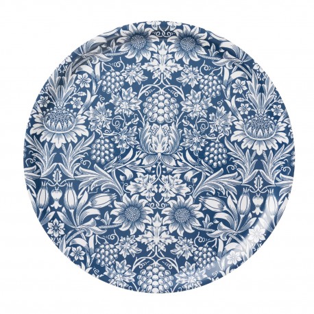 Plateau de service rond bois lamine motif floral Klippan Sunflower