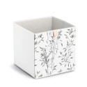 Boite panier carree textile imprime decoratif Zeller