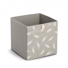 Panier cube textile imprime decoratif Zeller Feather