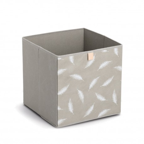 Panier cube textile imprime decoratif Zeller Feather