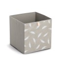 Panier cube textile imprime decoratif Zeller Feather