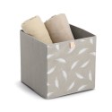 Panier cube textile imprime decoratif Zeller Feather