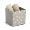 Panier cube textile imprime decoratif Zeller Feather