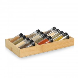 Support rangement epices pour tiroir 13 pots verre Zeller