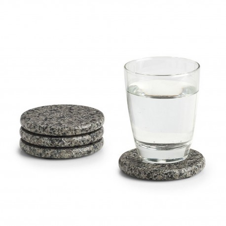 Dessous de verre en pierre granite Zeller set de 4