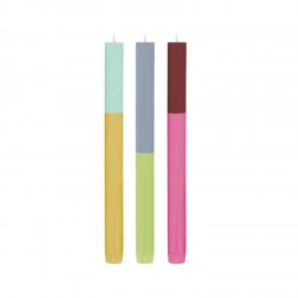Bougies multicolores design Remember Palma set de 3