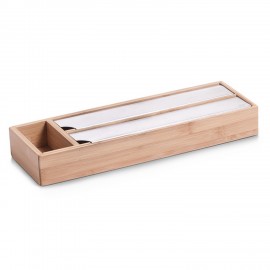 derouleur de papier d aluminium double cuisine en bois de bambou zeller 25315