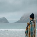 plaid laine agneau chaud a carreaux turquoise klippan gotland multi