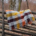 plaid chaud laine jaune multicolore motif carreaux klippan