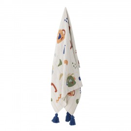 Plaid enfant couleur motif rigolo Bloomingville Sylvie
