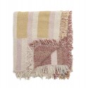 Plaid motif graphique pastel franges coton recycle Bloomingville Lane