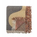 Plaid motif graphique contemporain coton recycle franges Bloomingville Arni