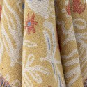 Plaid motif floral jaune coton recycle franges Bloomingville Reims