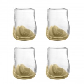 Verre a eau design organique dore Bloomingville Ballard set de 4