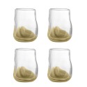 Verre a eau design organique dore Bloomingville Ballard set de 4