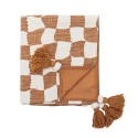 Plaid coton motif graphique pompons Bloomingville Chola
