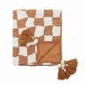 Plaid coton motif graphique pompons Bloomingville Chola