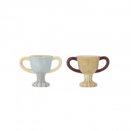 Coquetier en forme de trophee ceramique Bloomingville set de 2