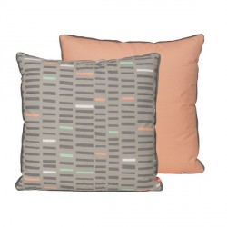 Coussin pastel bicolore gris rose saumon present time boogie woogie