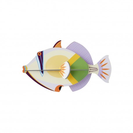 Decoration murale carton recycle poisson Studio Roof Lagoon Triggerfish