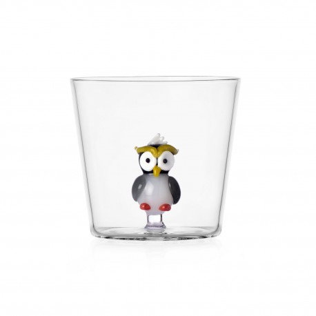 Verre a eau petit oiseau hibou Ichendorf Milano