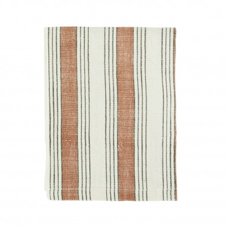 Torchon de cuisine coton rayures orange Madam Stoltz
