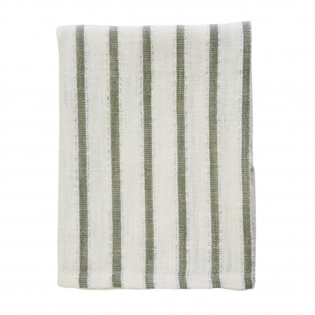 Torchon de cuisine raye coton fil d argent Madam Stoltz
