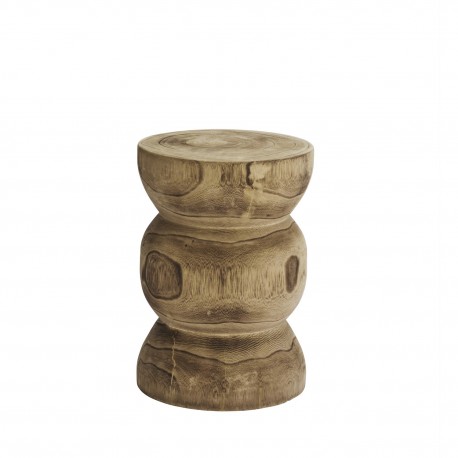 Tabouret bois brut sculpté Madam Stoltz