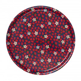 Plateau de service rond bois lamine Klippan Fraises des bois